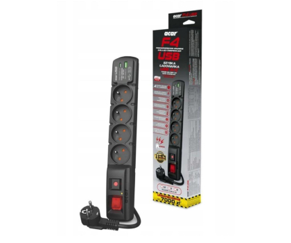 Akcesoria komputerowe ACAR F4 czarny 1,5m USB A+C
